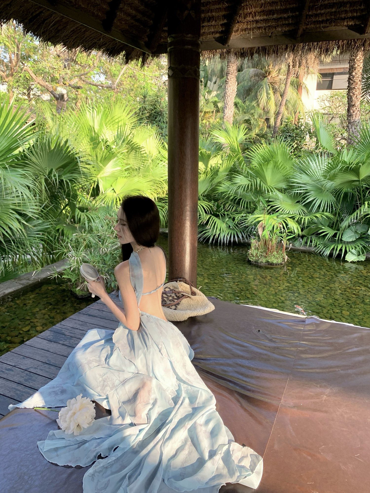 Open-Back Tiered Maxi Dress