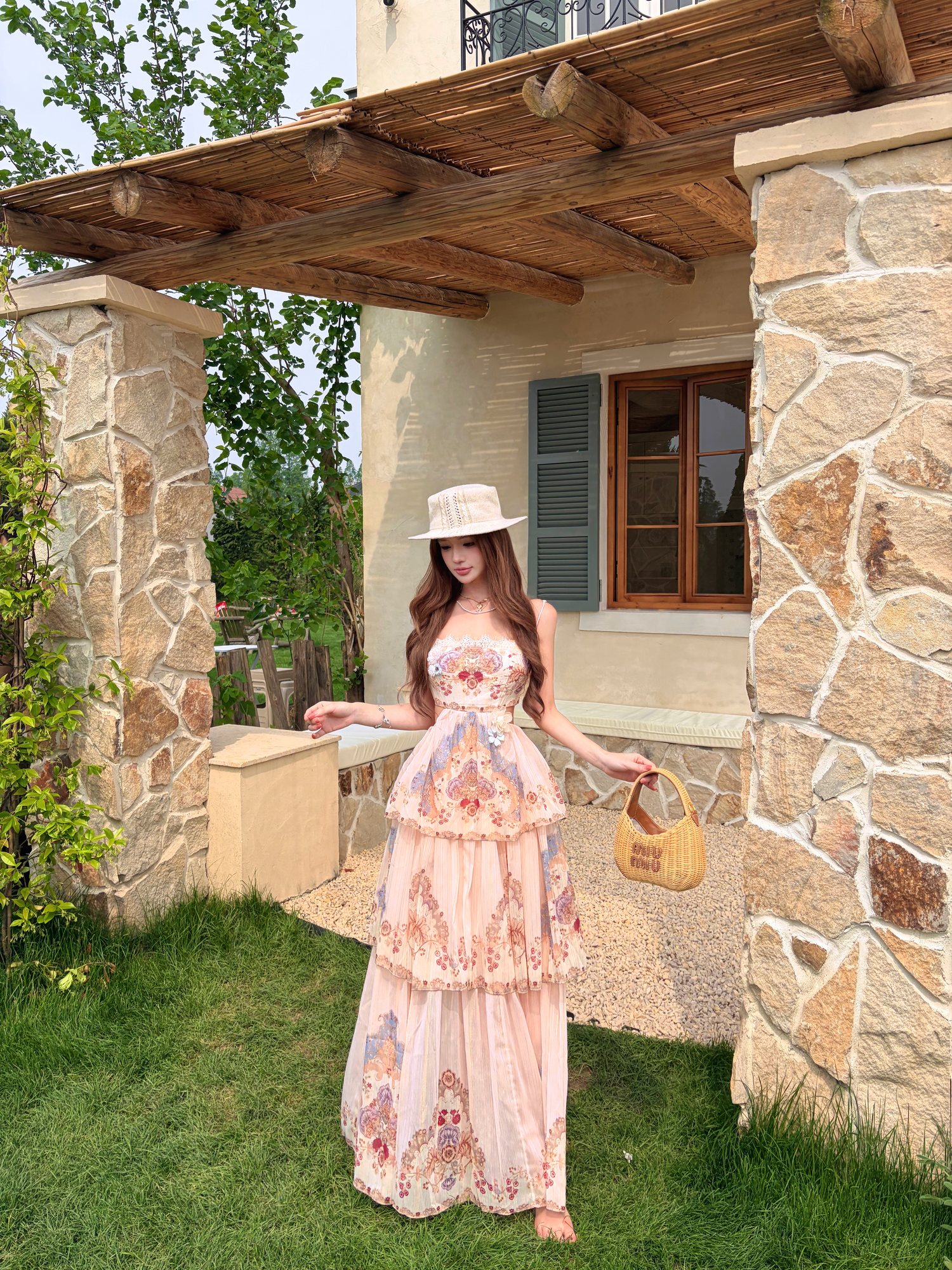 Floral Bustier Maxi Dress