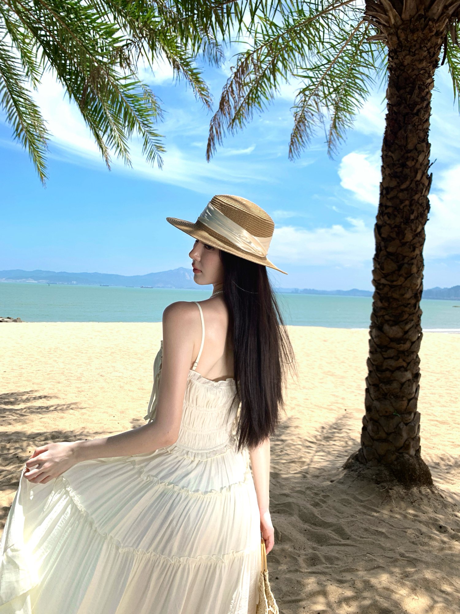 Pleated Beach Maxi Dress