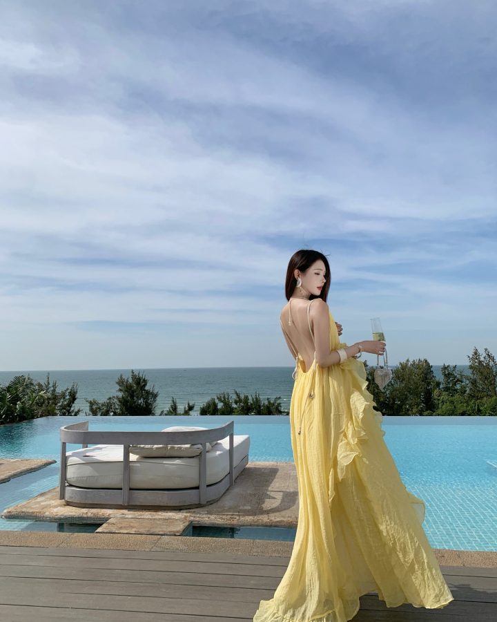 Yellow Halter Maxi Dress