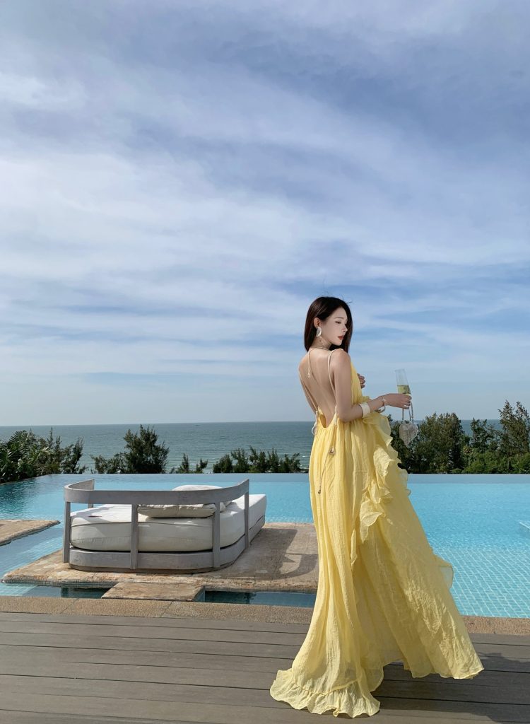 Yellow Halter Maxi Dress – Lisave